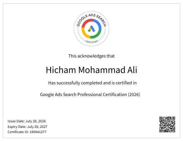 Google Ads Search Professional Certification